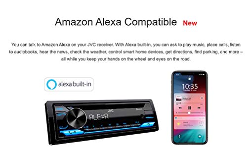 JVC KD-T710BT - CD Car Stereo, Single Din, Bluetooth Audio and Hands Free Calling w External Microphone, CD, MP3, USB, AUX Input AM/FM Radio, High Power Amp, Amazon Alexa Voice Control JVC KD-T710BT - CD Car Stereo, Single Din, Bluetooth Audio and Hands Free Calling w External Microphone, CD, MP3, USB, AUX Input AM/FM Radio, High Power Amp, Amazon Alexa Voice Control